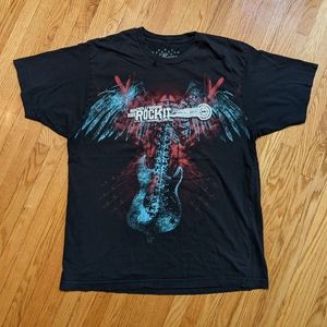 Universal Studios Shirt Y2K large black Men's Tee 2000s Hollywood Rip Ride worn*